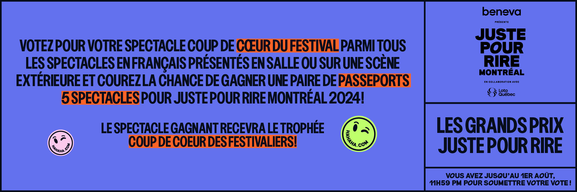 Bannière Concours - Les Grands Prix Juste pour rire