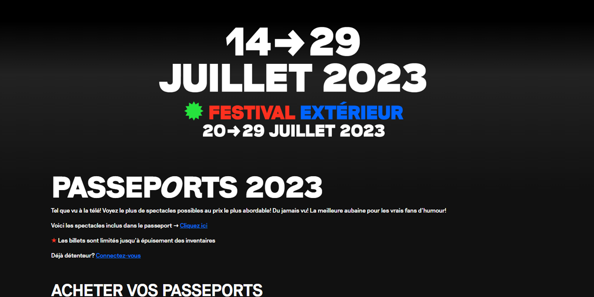 Juste pour rire MONTRÉAL - Passeports 2023